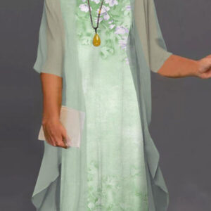 knee length dress with transparent cape 2