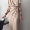 knee length envelope dress