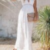 lace maxi dress with azure inserts