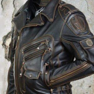 leather jacket with the effect of aging