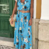 maxi dress fastened with buttons