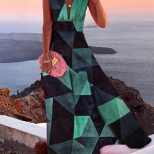 maxi dress with a deep neckline in the shape of the letter v 3