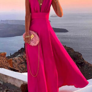 maxi dress with a deep neckline in the shape of the letters v 5