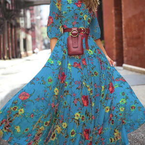 maxi dress with a dilated pour with print
