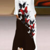 maxi dress with a loose cut with a long sleeve