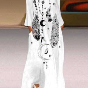 maxi dress with a loose cut with a long sleeve 4