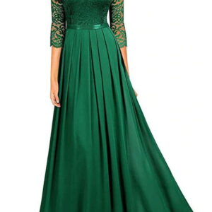 maxi dress with a pleated bottom and lace gora 2
