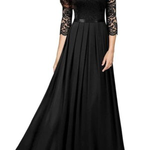 maxi dress with a pleated bottom and lace gora