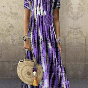 maxi dress with a short sleeve with a loose cut 5