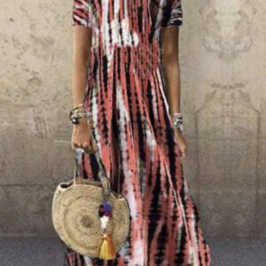 maxi dress with a short sleeve with a loose cut 6