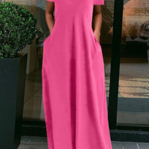 maxi dress with a short sleeve with pockets 11
