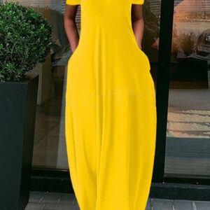 maxi dress with a short sleeve with pockets 12
