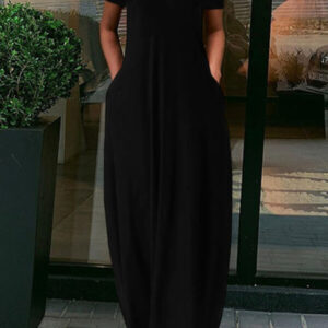 maxi dress with a short sleeve with pockets 2