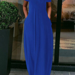 maxi dress with a short sleeve with pockets 3