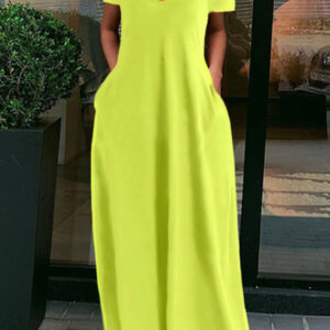 maxi dress with a short sleeve with pockets 4