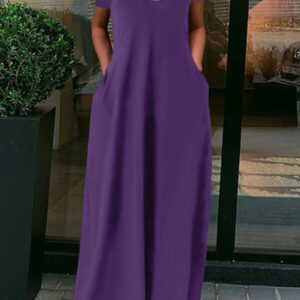 maxi dress with a short sleeve with pockets 8
