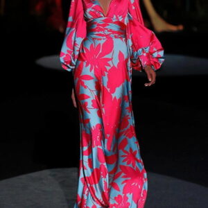 maxi dress with balloon sleeves