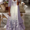 maxi dress with print and cape