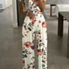 maxi suit with bare shoulders