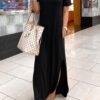 maxi tryther dress with a description