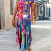 medium length dress with print 2