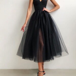 midi dress with a corset and a tulle pad