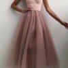 midi dress with a corset and tulle cans 2