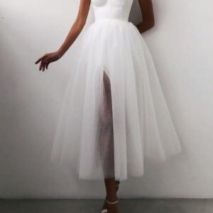 midi dress with a corset and tulle cans 3