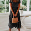 midi dress with a short sleeve with print