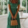 midi dress with a short sleeve with print 2