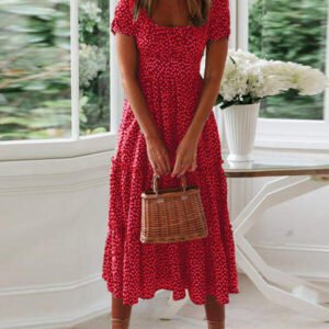 midi dress with a short sleeve with print 3