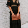 midi dress with lace inserts