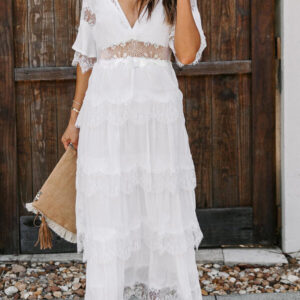midi dress with lace inserts 2