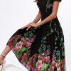 midi dressed dress up to the bottom with a square neckline