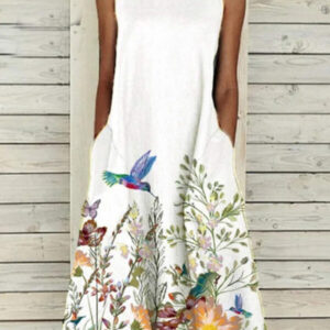 midi trapezoidal dress with large pockets