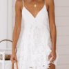 mini dress on thin racer with lace inserts