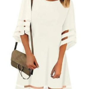mini dress with a dilated bottom and transparent inserts 3