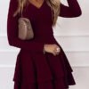 mini dress with a flared bottom fitted at the waist