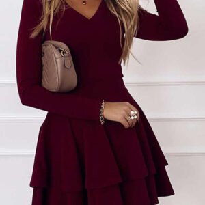 mini dress with a flared bottom fitted at the waist