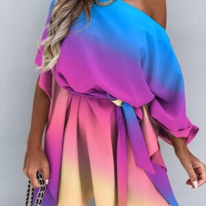 mini dress with a loose cut on one frame