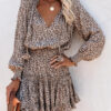 mini dress with an elastic band and a frilling bottom