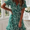 mini dress with an envelope gora and a frill