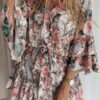 mini dress with bell sleeves with frills 2