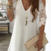 mini dress with lace on the sleeves and culpretation on the shoulders 6