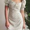 mini dress with puffs and a biuscie