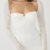 mini dress with transparent sleeves and binding around the neck 3
