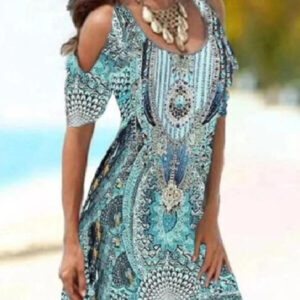 mini dress with trips on the shoulders 2