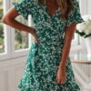 mini envelope dress with a frill