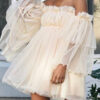 mini tulle spanish dress with wide sleeves