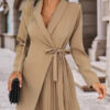 navy dress with pleats